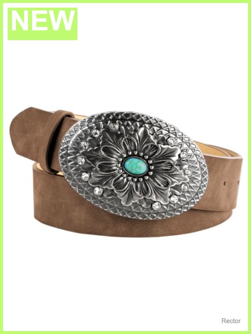 Women's Western Belt Rhinestone Turquoise Buckle
